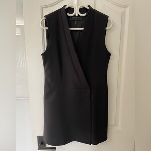 BCBGMaxAzria Black V-Neck long vest